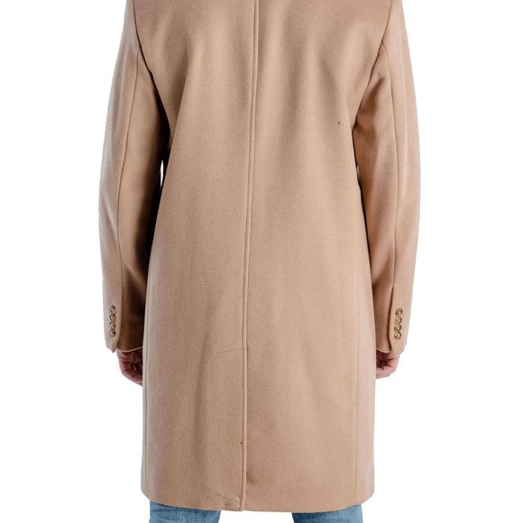 Wool Blend Single Breasted Notch Collar Top Coat - Picture 2 of 8